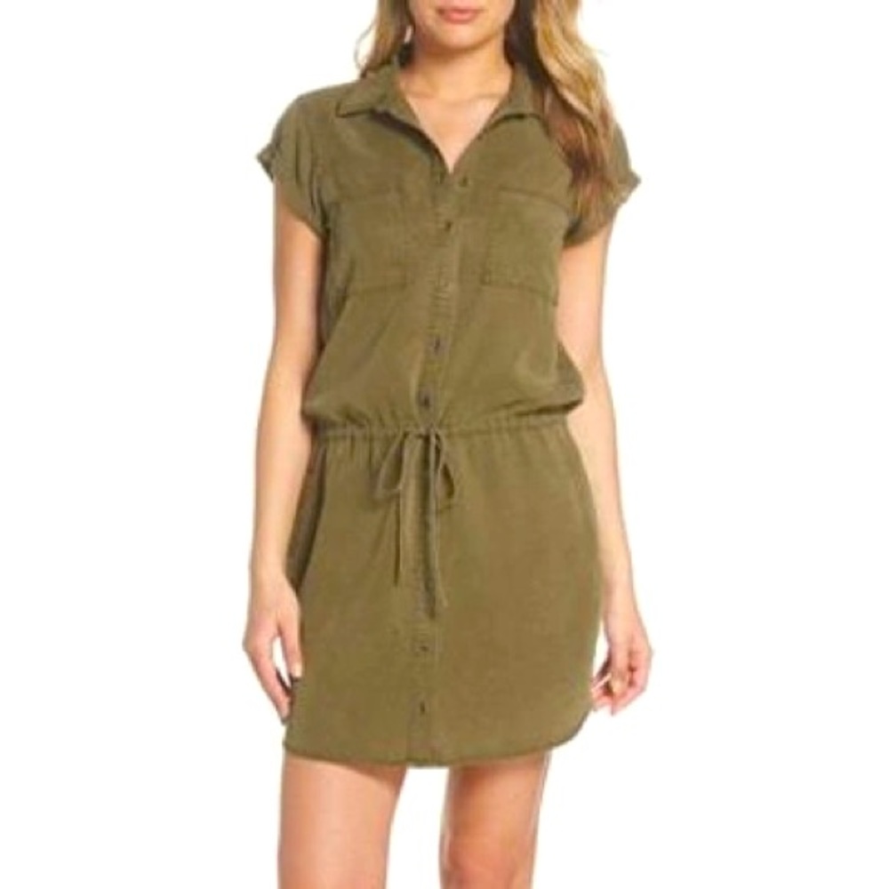 Paige Mila Shirtdress in Desert Olive